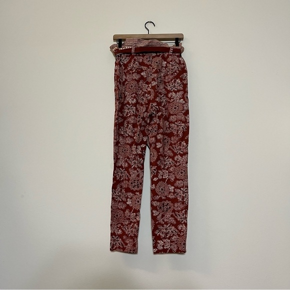 Veronica Beard Clerence Belted High-Rise Pants Rust Multi Size 4 - Picture 8 of 9